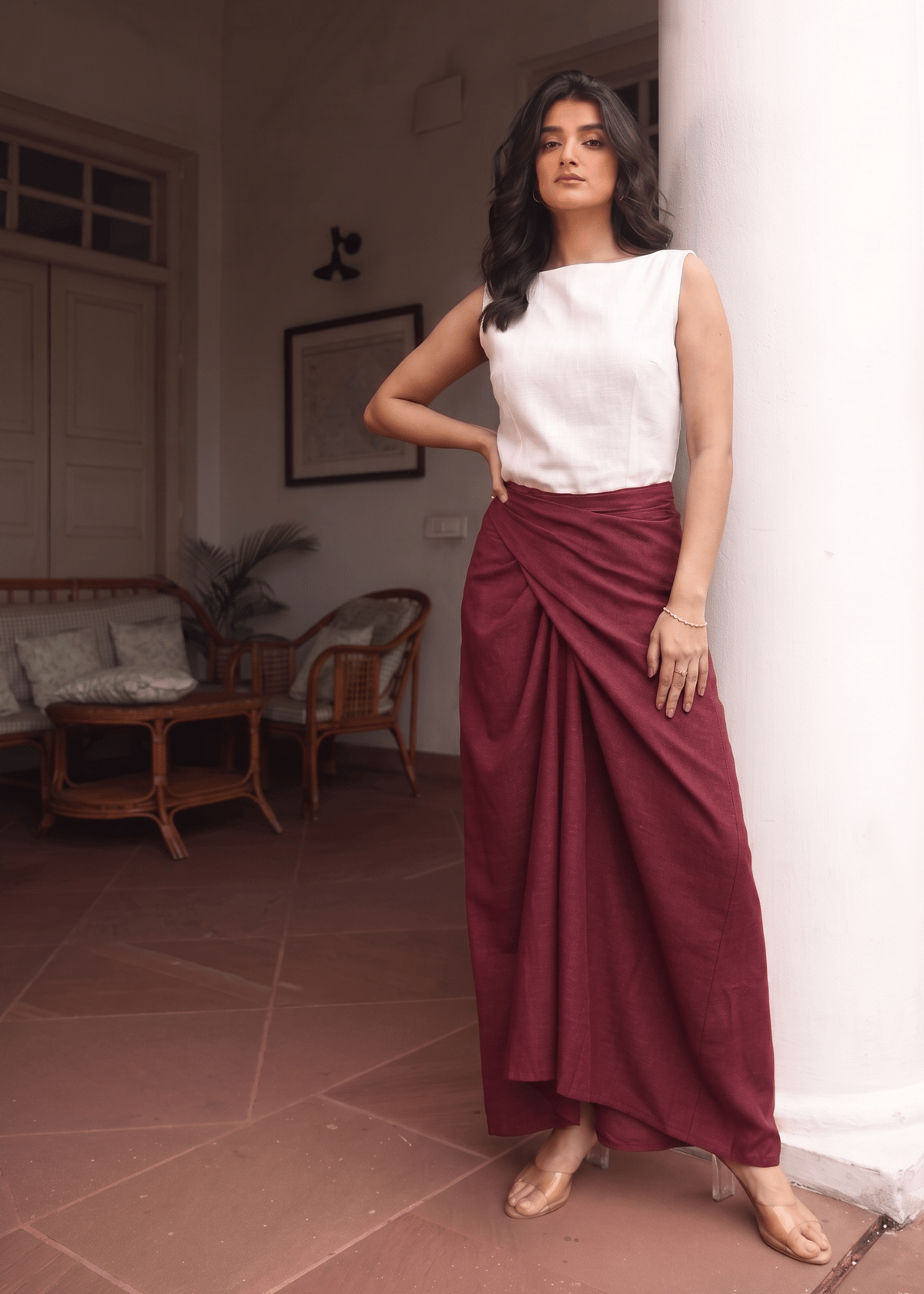 Althea Knotted Drape Skirt