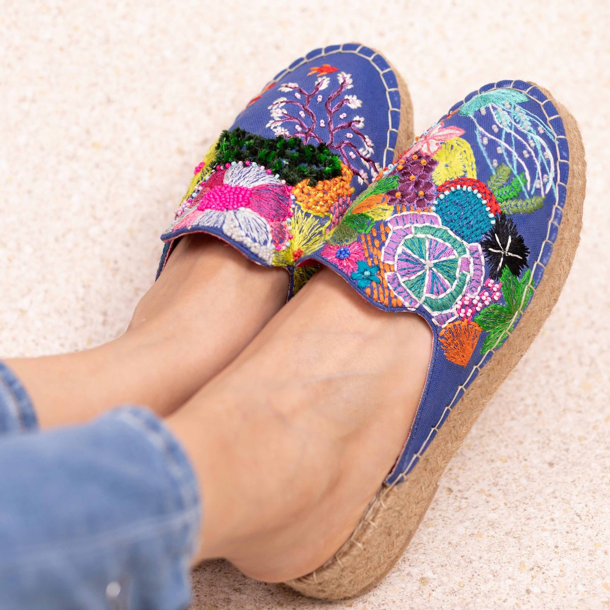 Fiji Espadrilles Haut Fabric Lined Platform