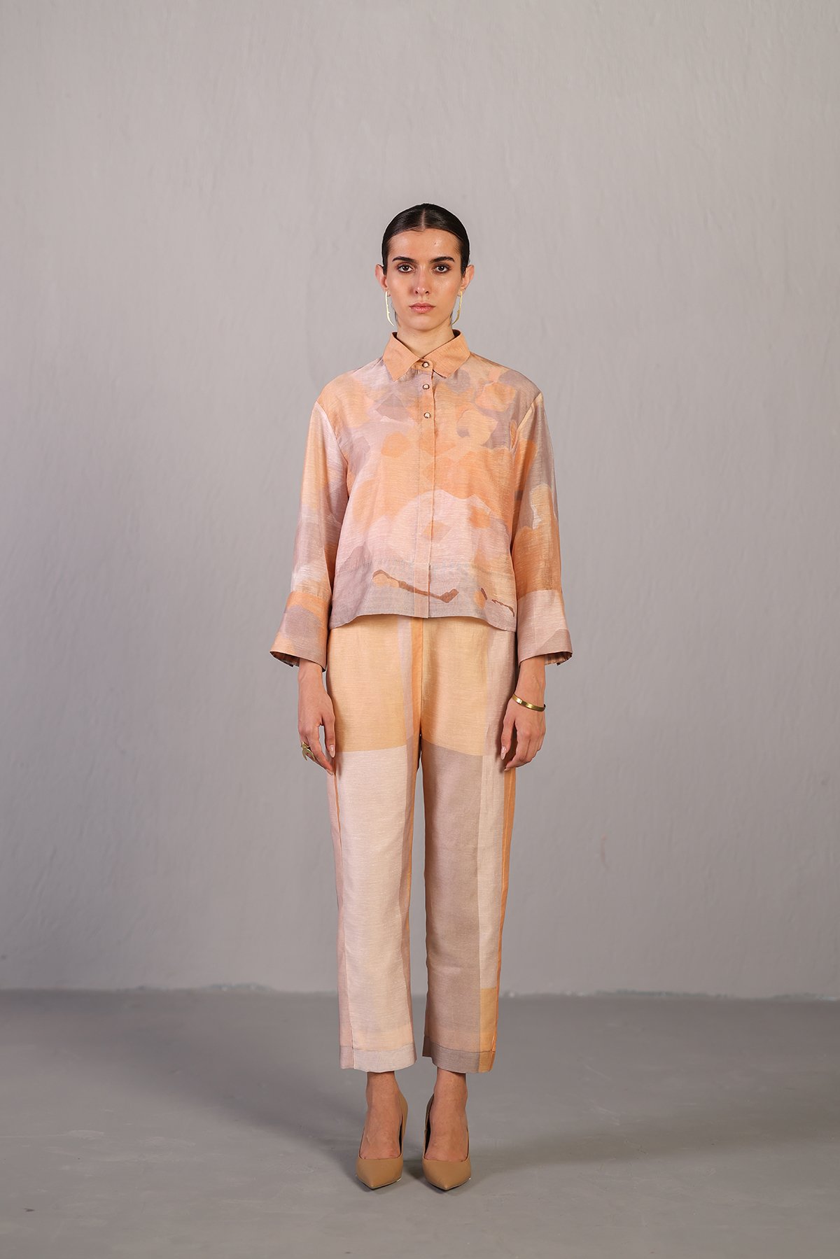 Candy Floss Soft Grey And Orange Co-Ord Set