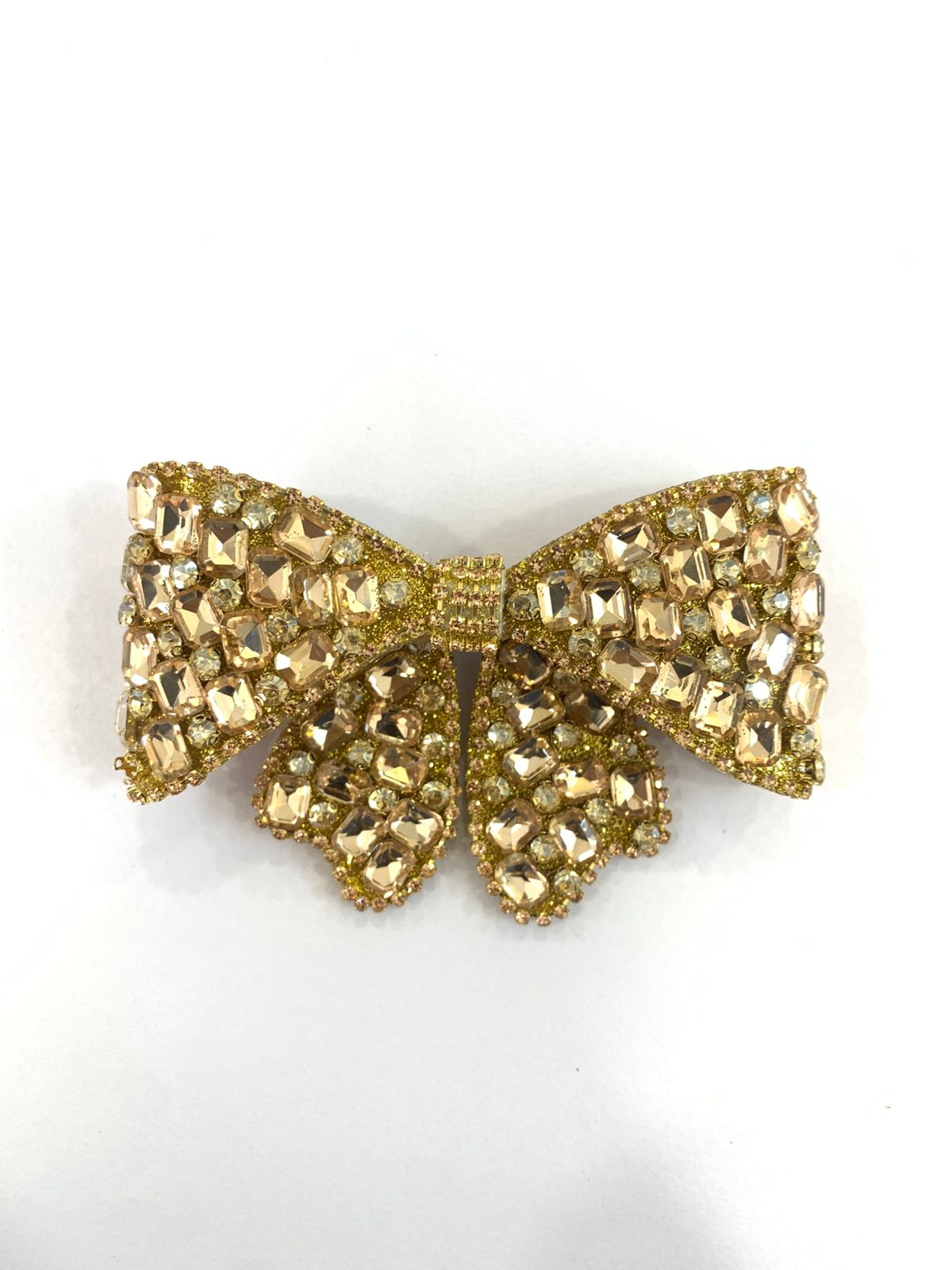 Golden Bow Crystal Hair Clip
