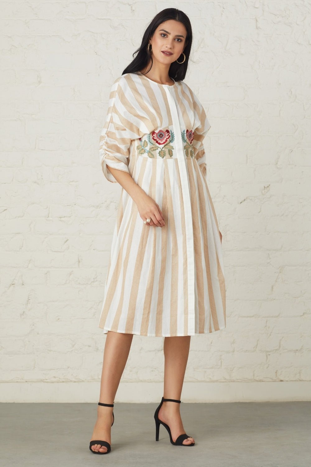 Floral Embroidered Midi Dress