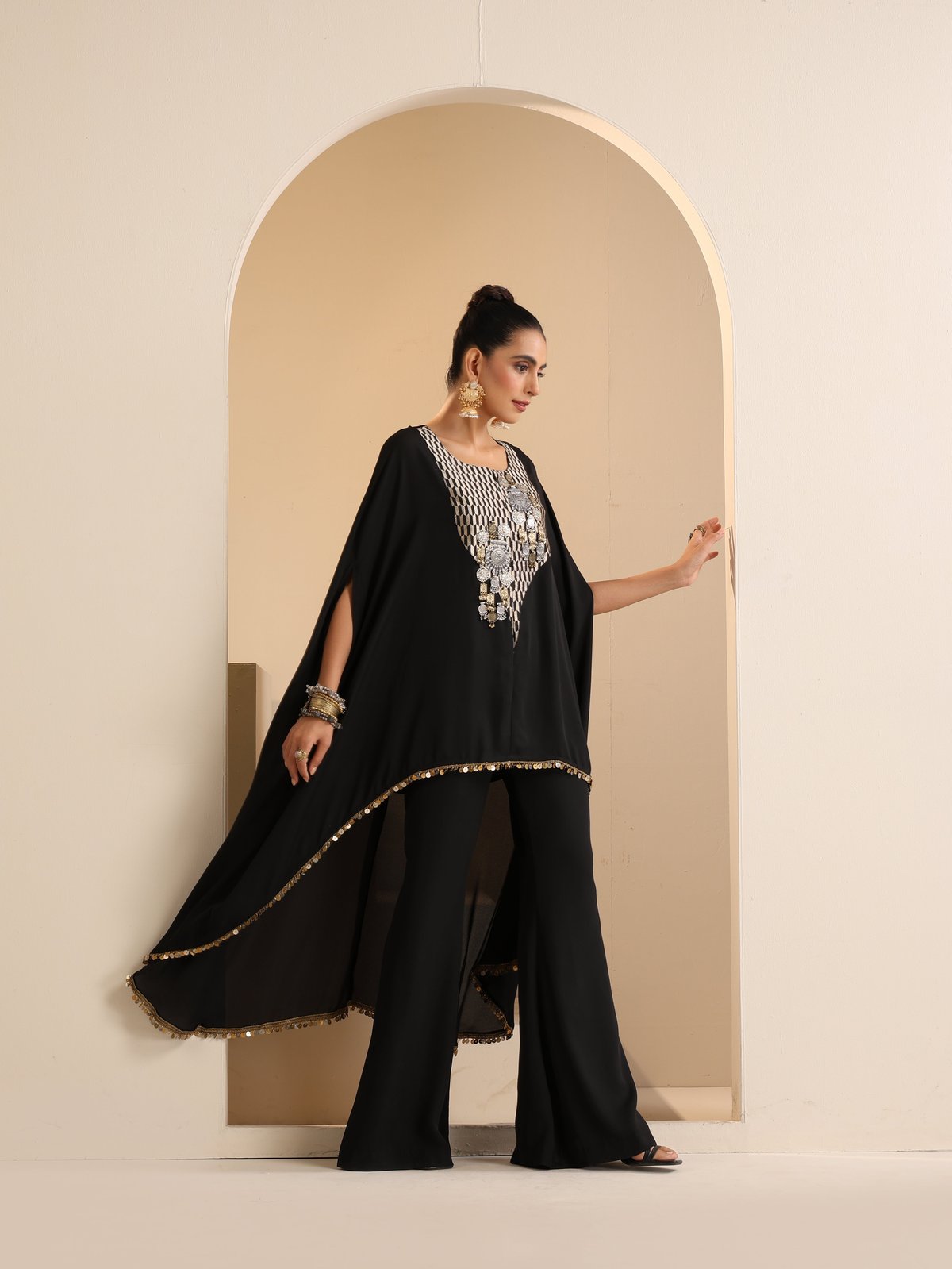 Saba Cape With Pant Set