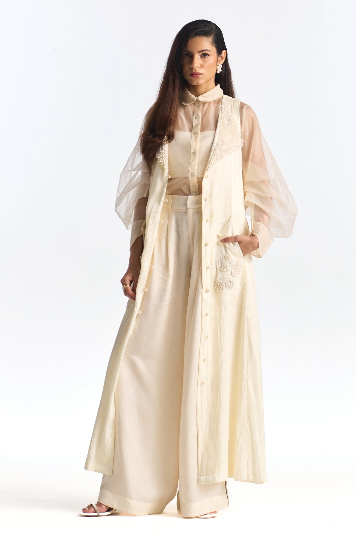 Topaz Trench With Halo Co-ord
