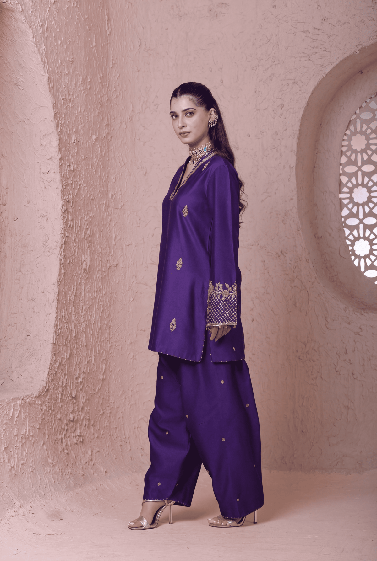 Rangrez V Neck Short Kurta Set