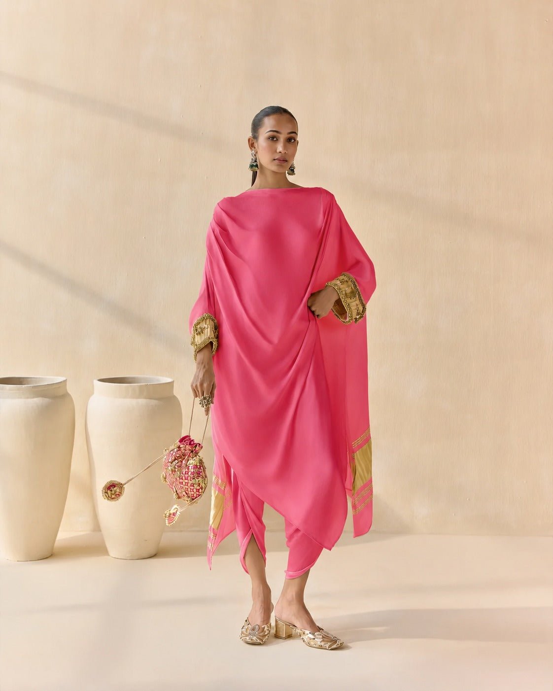 Noor Shwet Draped Set Co-ord Set