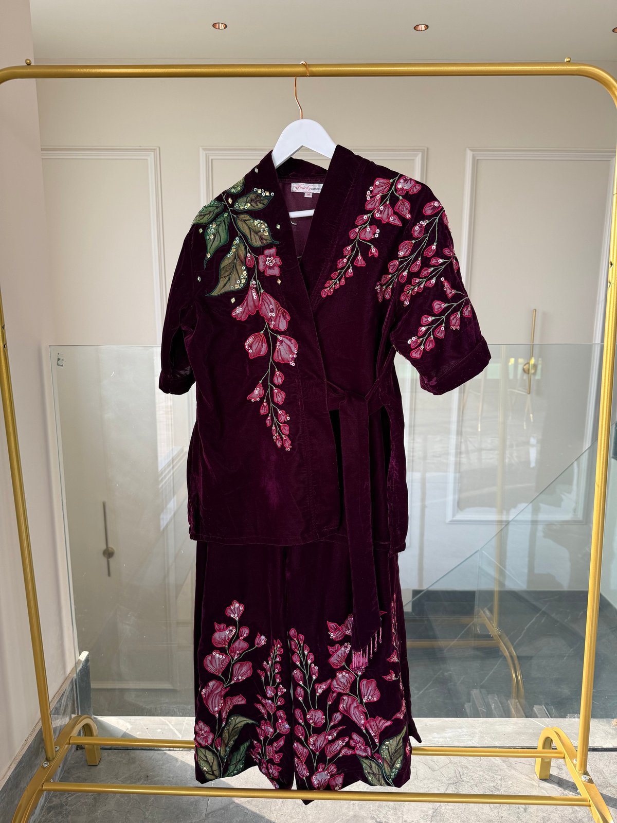 Pink Vine Kimono Co-ord