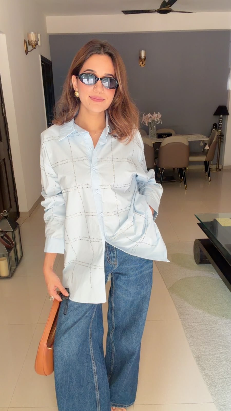 Stone Embedded Poplin Shirt