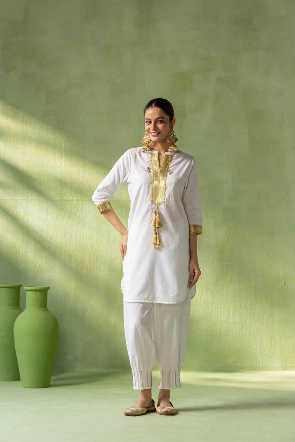 Zoya Kurta Pant Set Twin Tassel