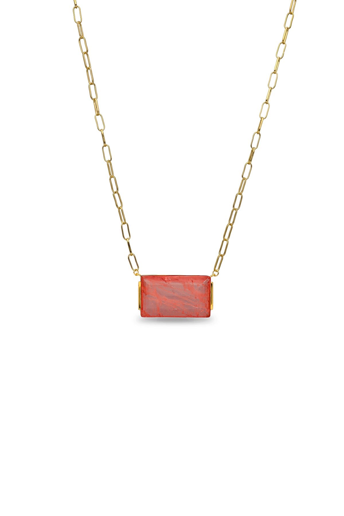 Orange Aztec Oasis Pendant With Chain