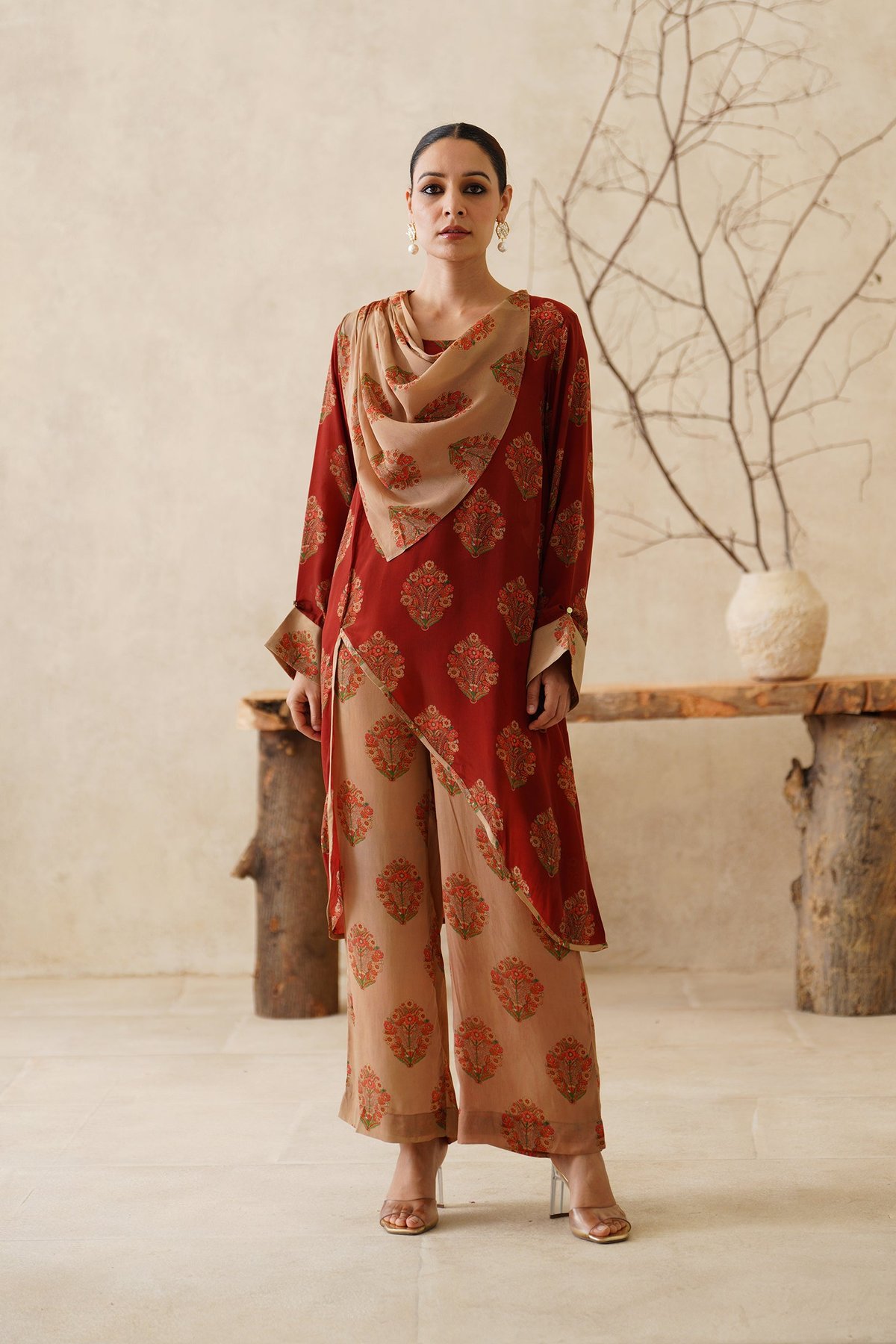 Multi Printed Kurta and Palazzo Co-ord Set