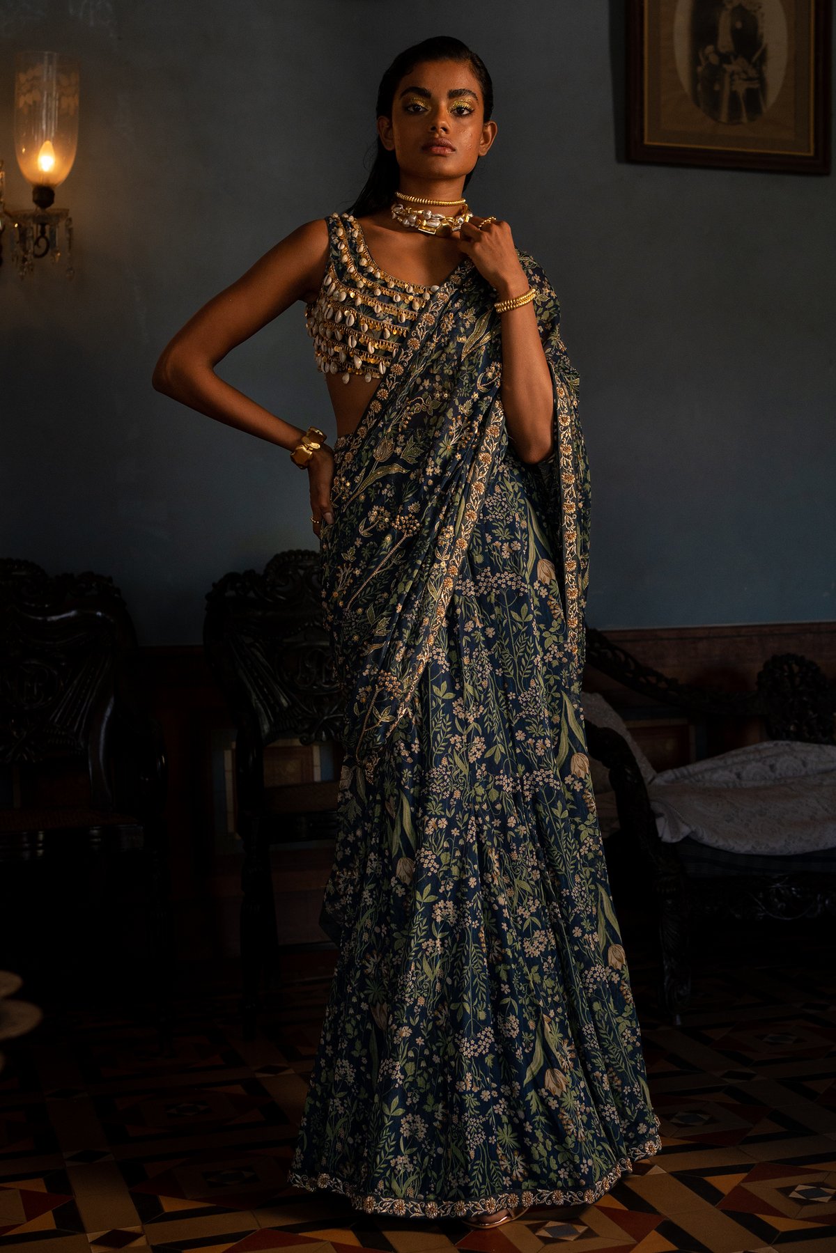 Dew Saree Set ��Navy