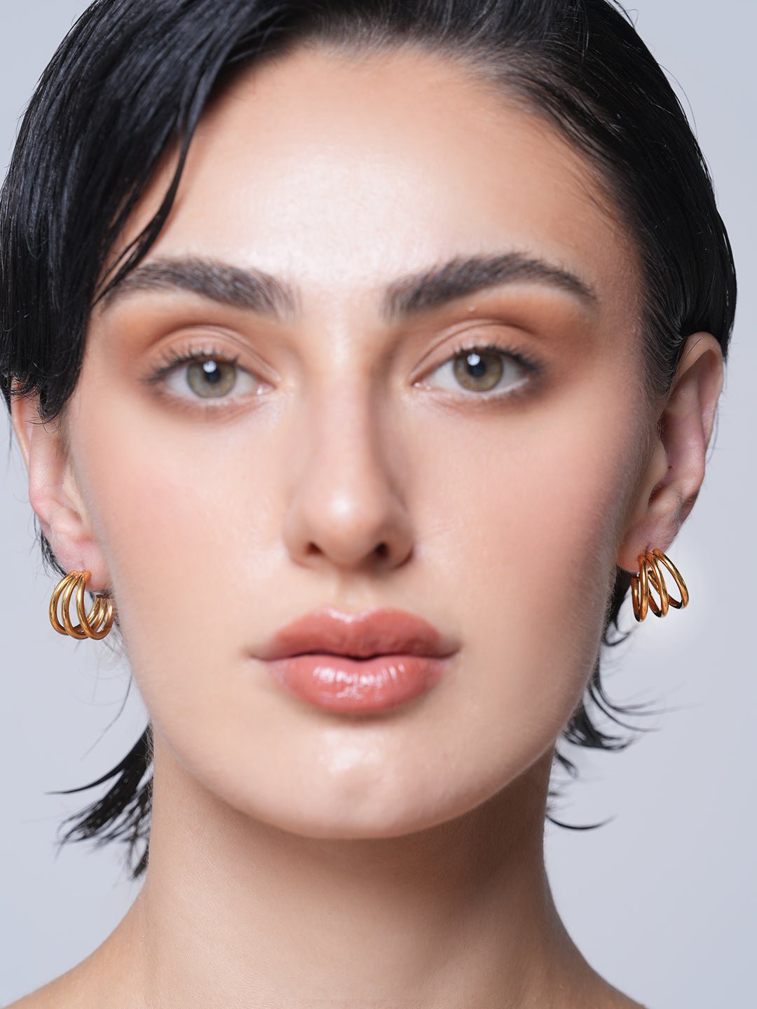 Smooth Three Layer Wire Earrings