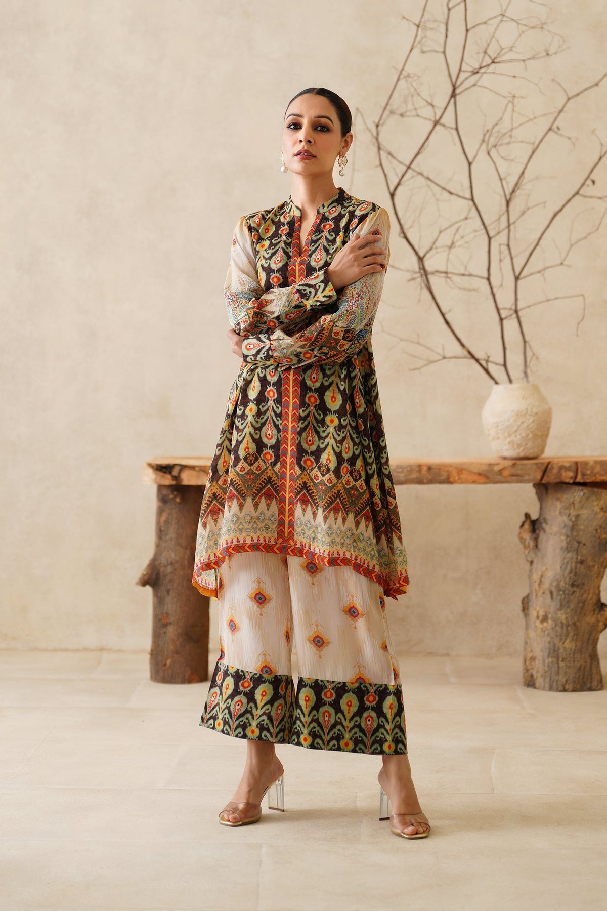 Multi Printed Kurta and Palazzo Co-ord Set