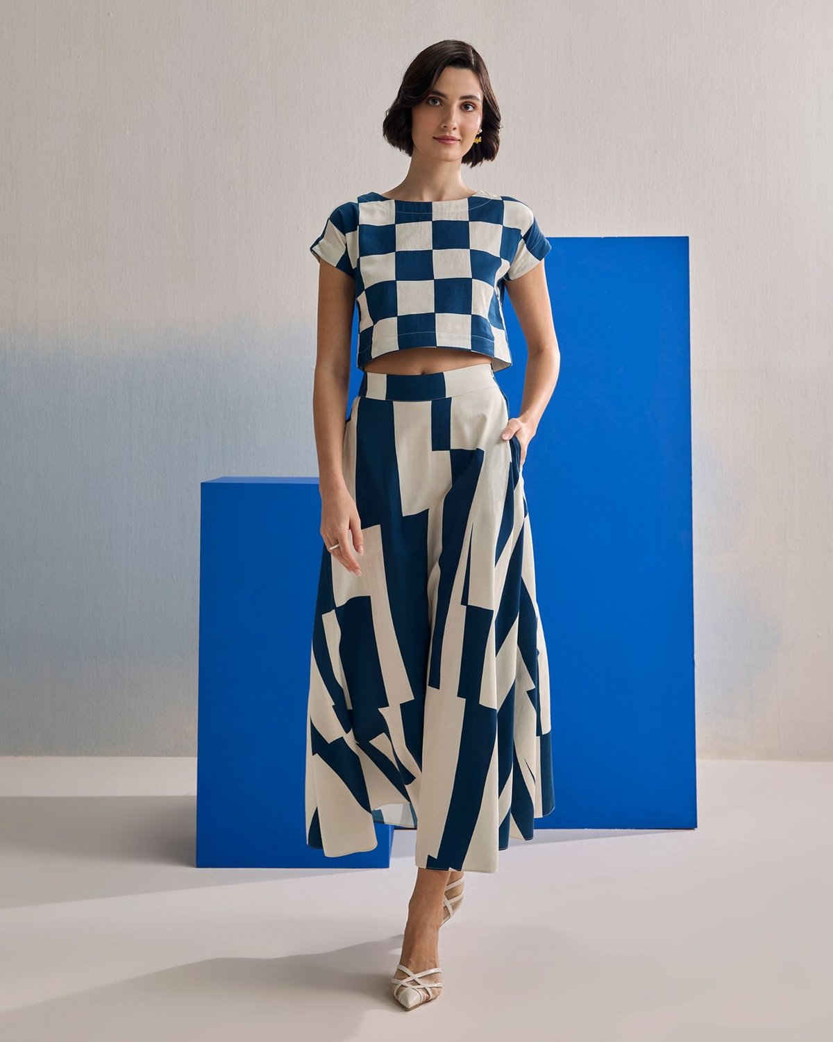 Riviera Navy Skirt Set