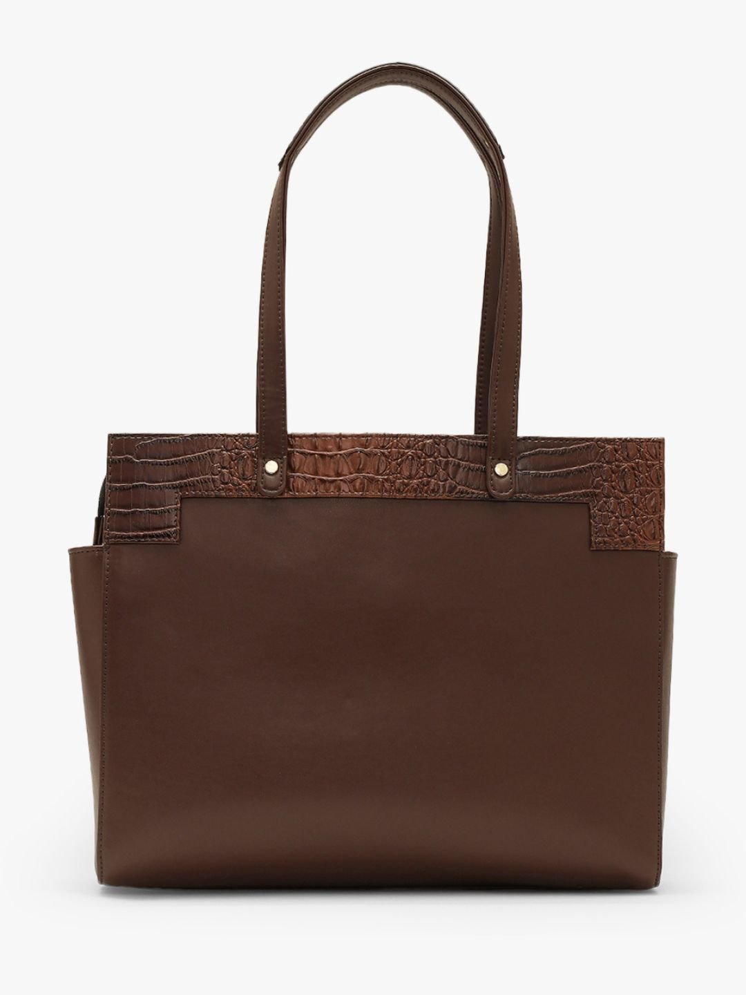 Estelle Croco Tote Bag - Coffee Brown 14 Inches