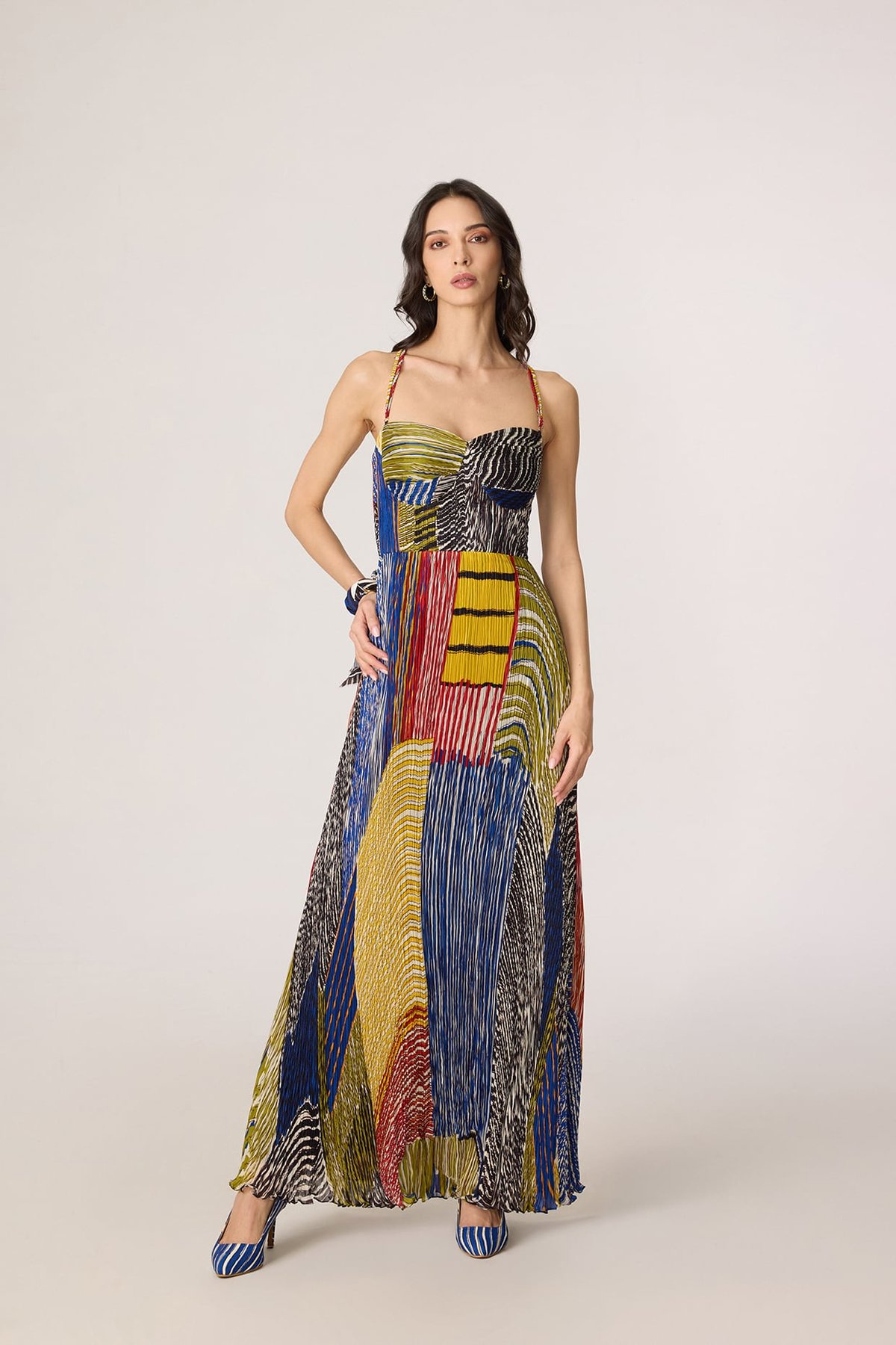 Kiara Dress - Abstract Stripe Print