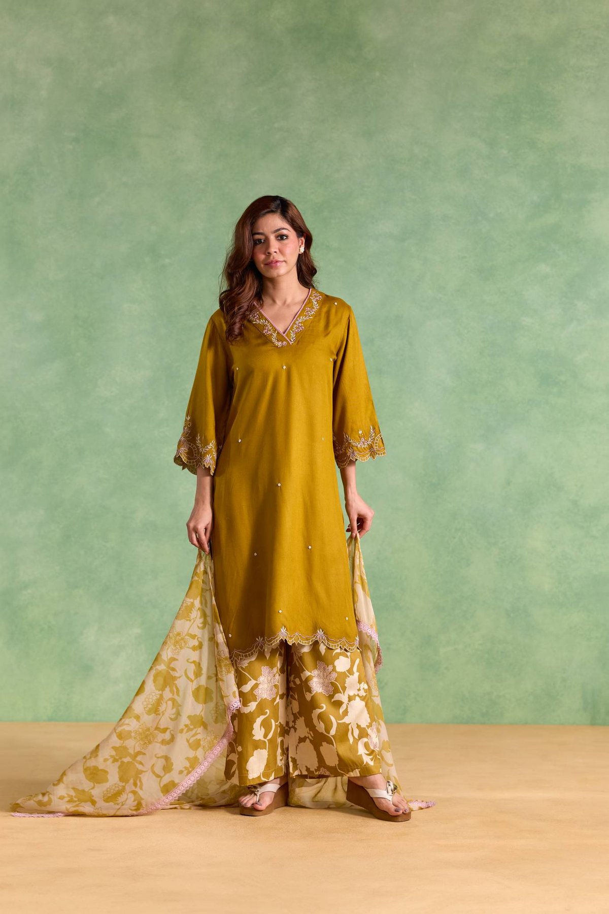 Olive Gold Dupatta