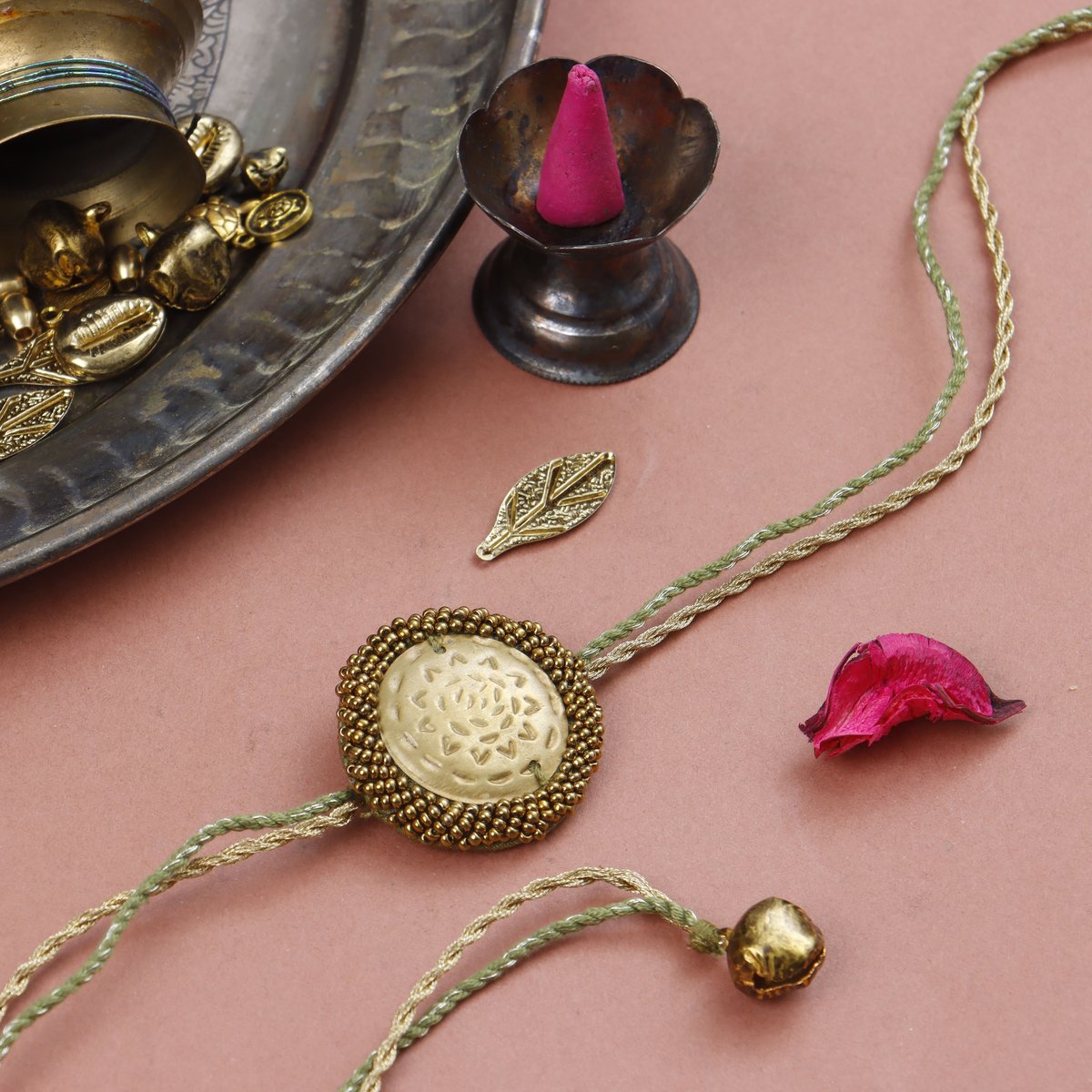 Brass Blossom Rakhi