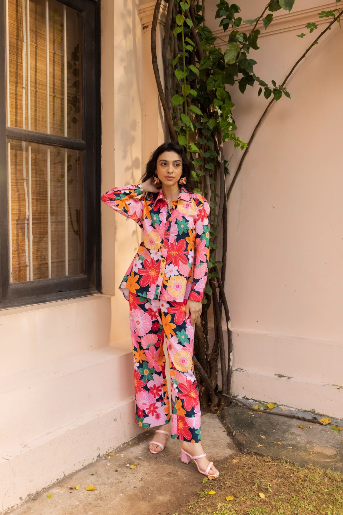 Palm Co-ord Set - Mosaic Pink Print