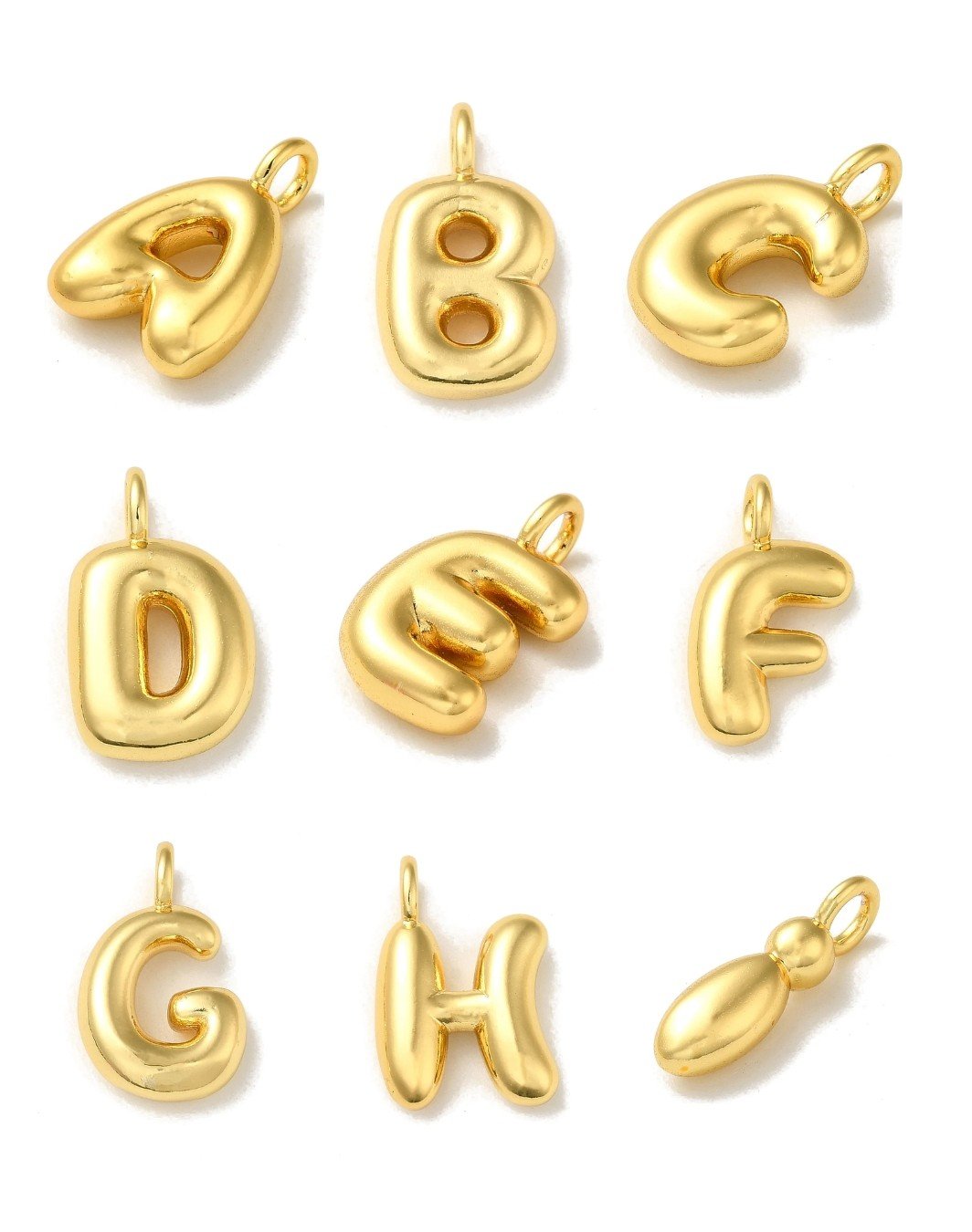Bubble Alphabet Charms With Chain