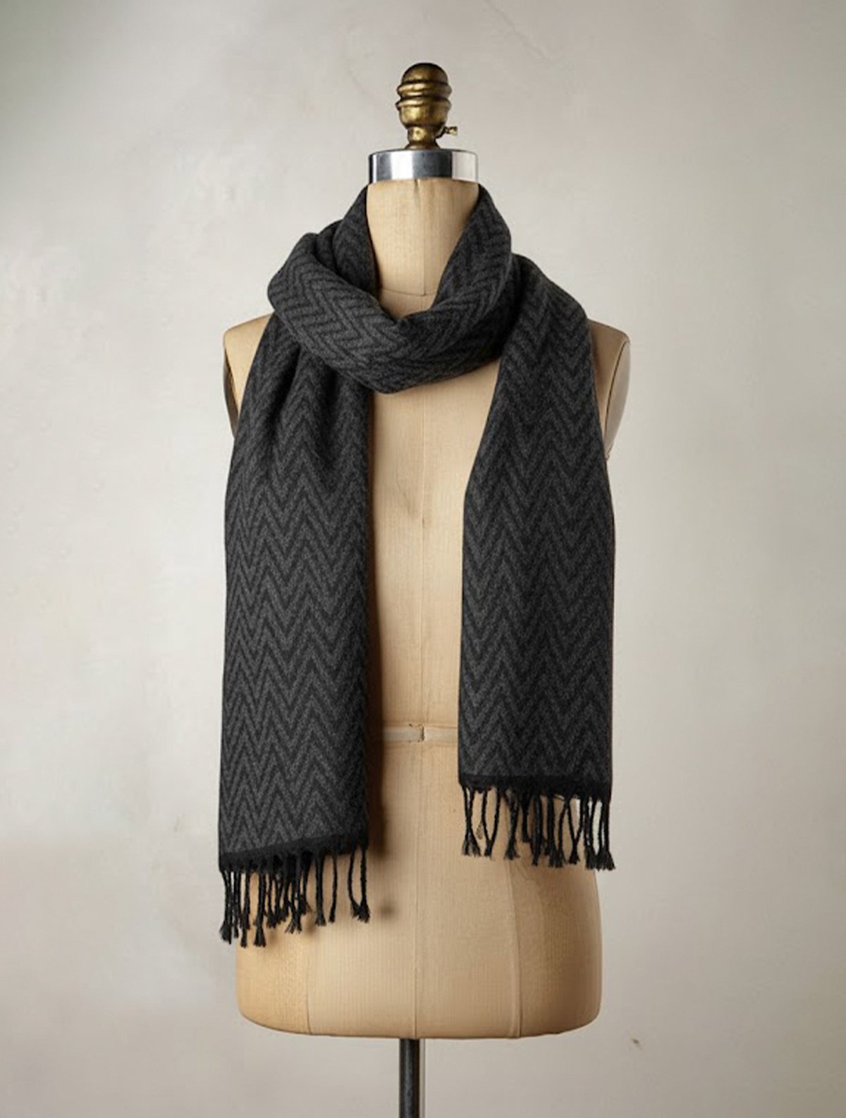 Grey Geometry Woollen Stole