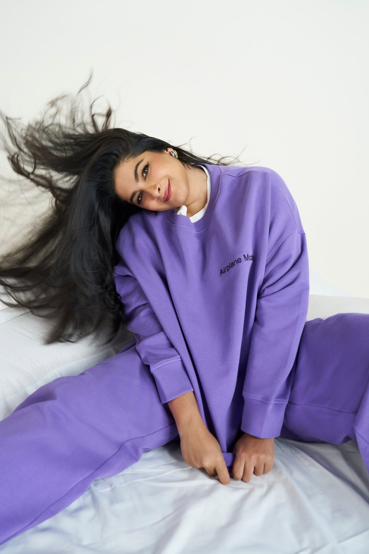 Lavender Cotton Terry Oversized Crewneck Sweatshirt