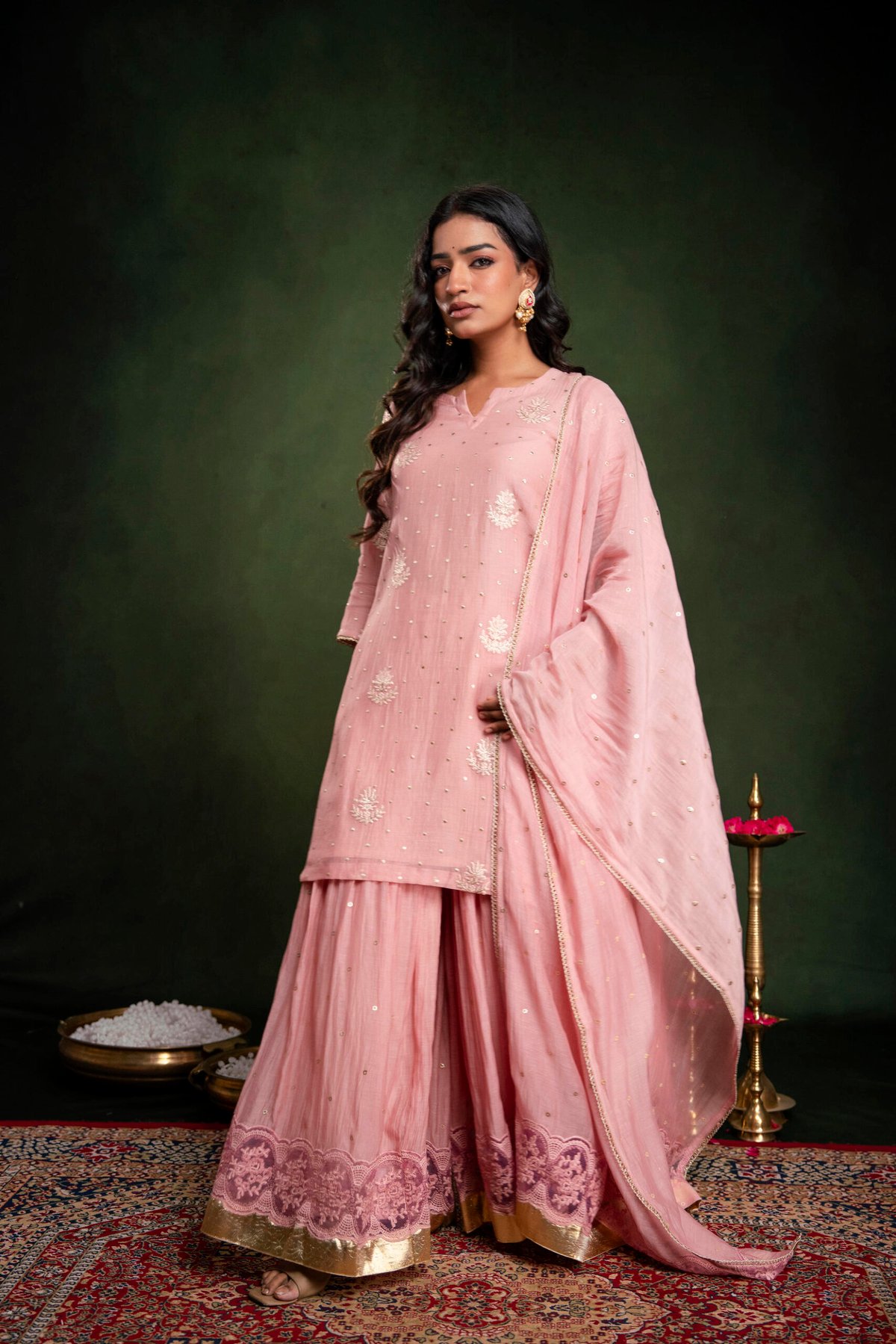 Gulabik Dusty Peach Garara Set