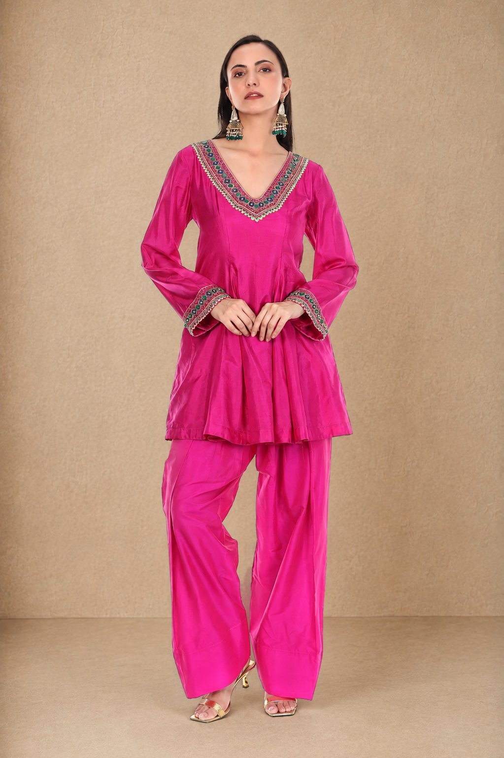 Gulnaar Farshi Set Fuchsia Pink