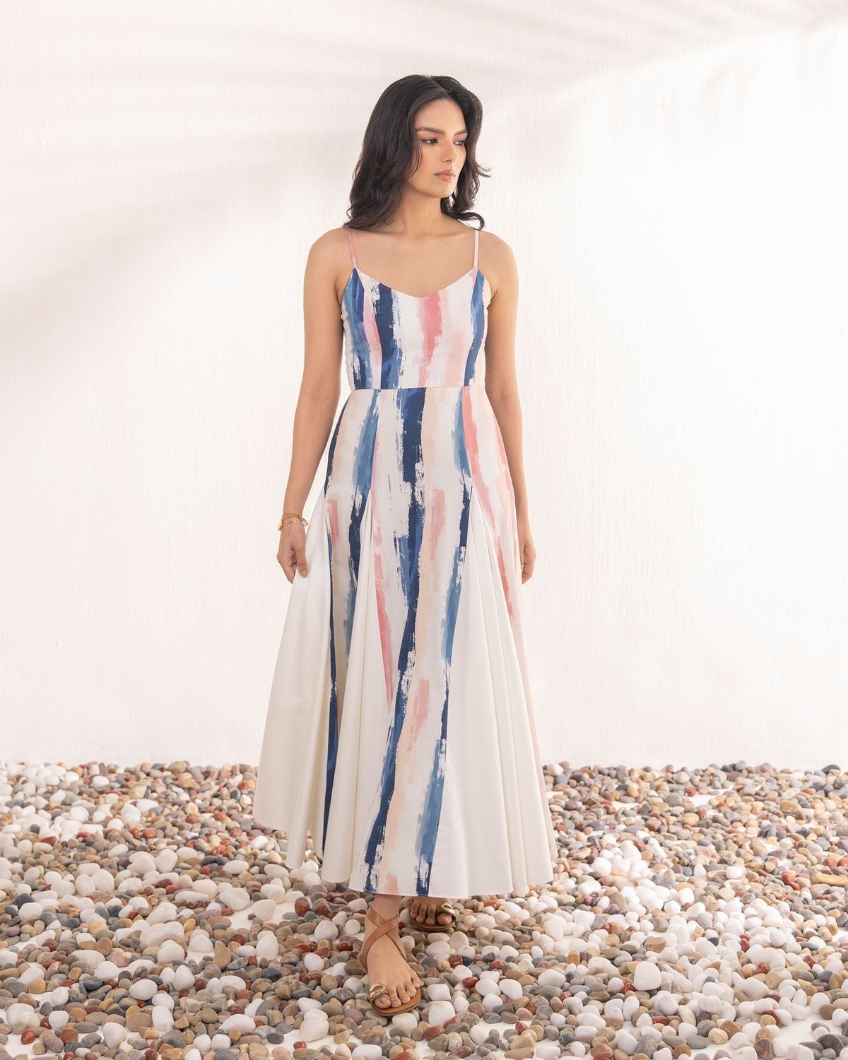 Blush Brushstroke Maxi Dress