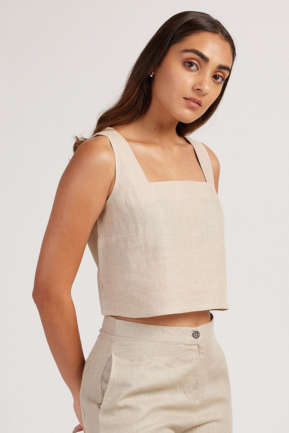 Linen Crop Tank