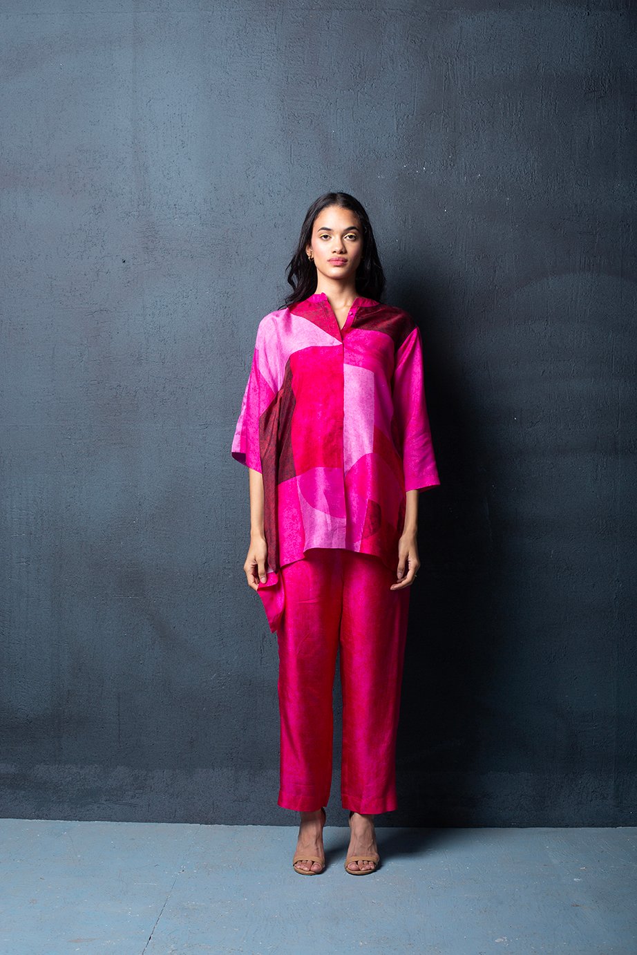 Magenta Pink Dupion Silk Co-ord Set