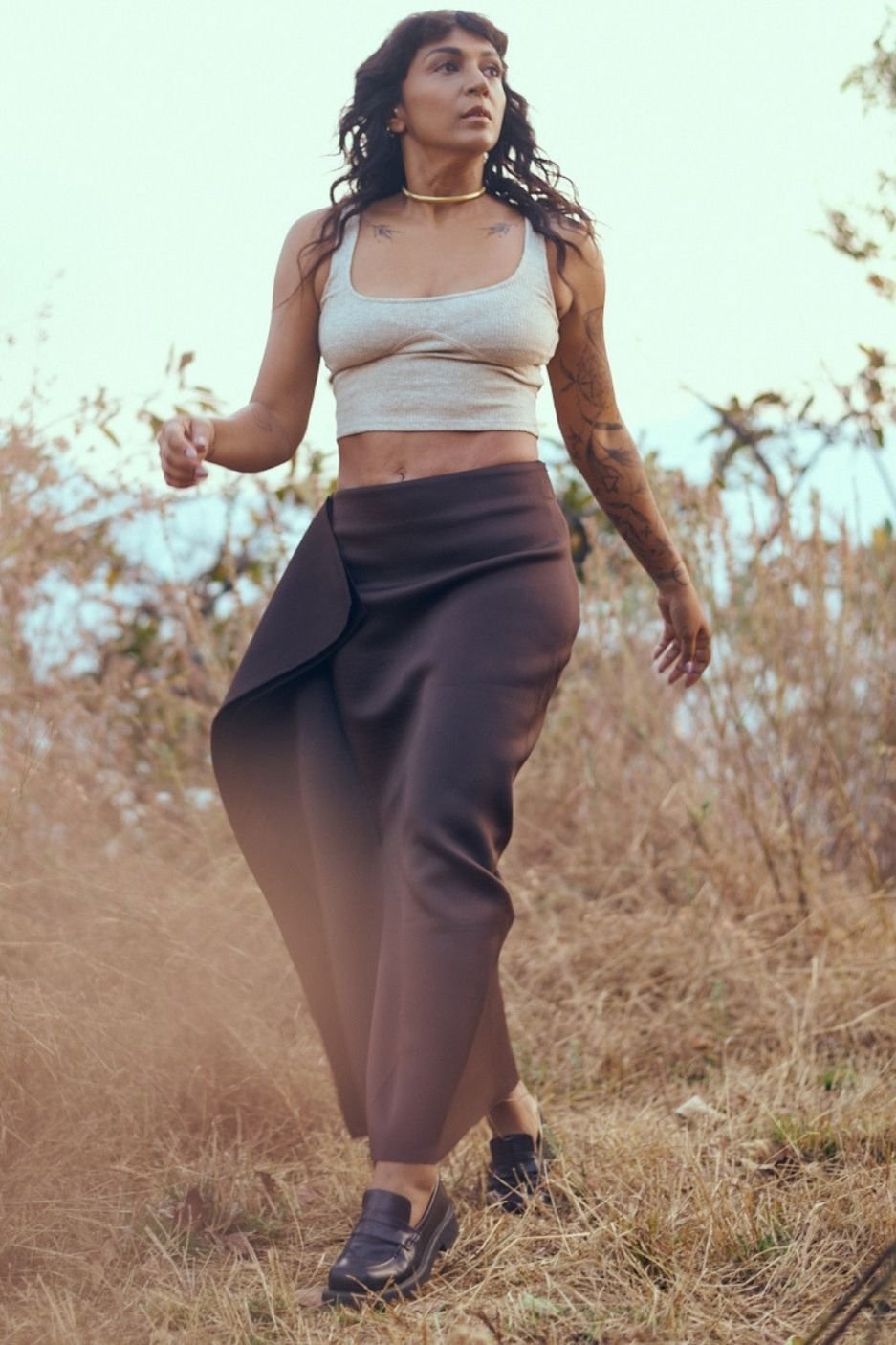 Yura Skirt in Dark Brown