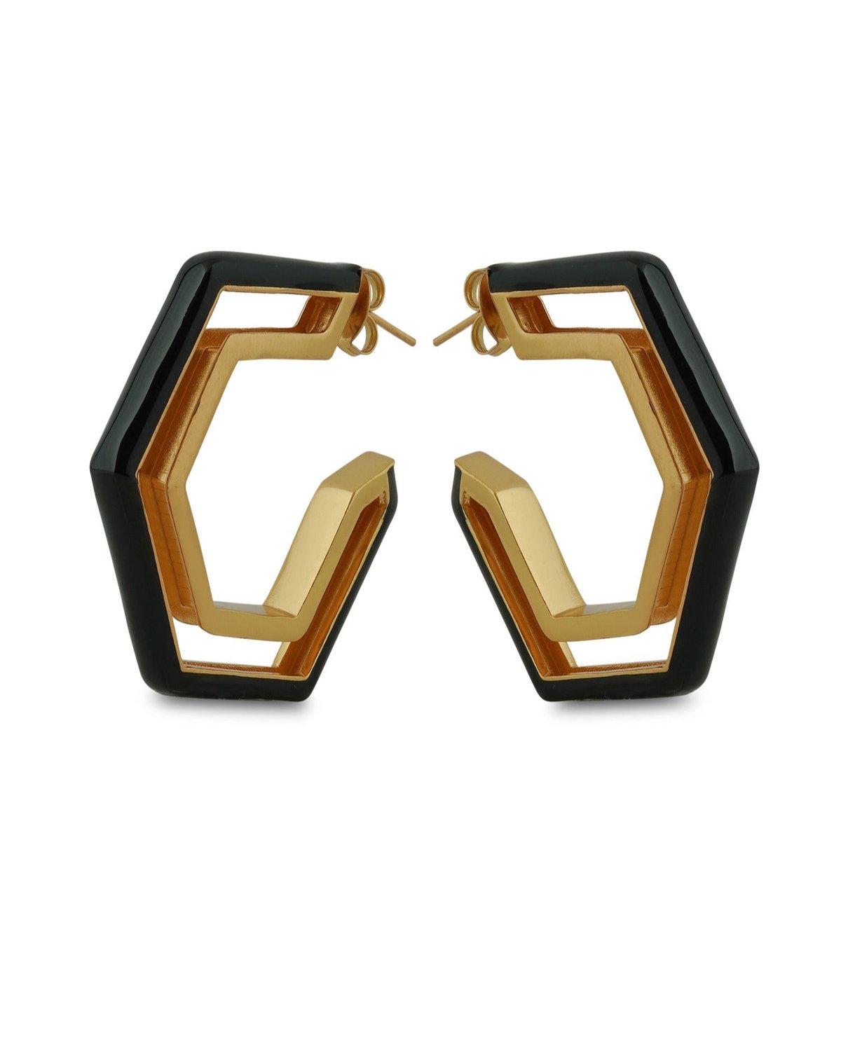 Devine Enamel Gold Earrings