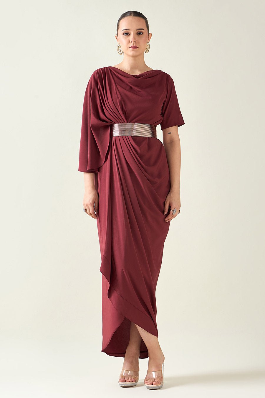 Wiine Alloy Drape Dress With Belt