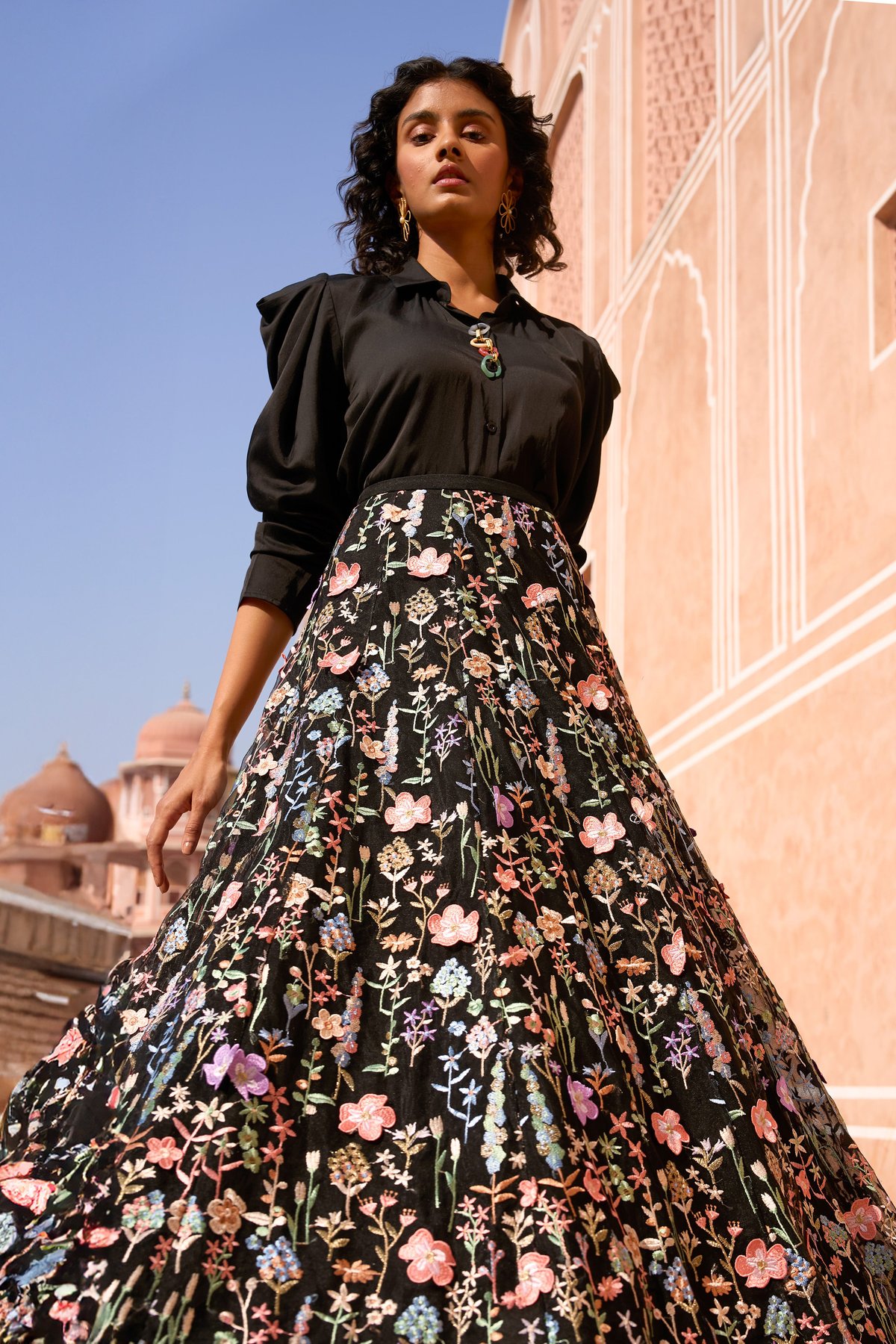 3D Floral Maxi Skirt | Coyu
