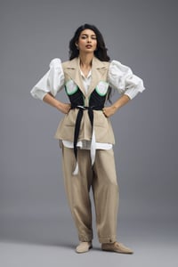 Shirt with Jacket, Pant and Belt