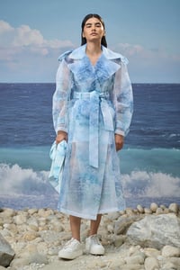 Multicolour Premium Poly Print Trench Coat