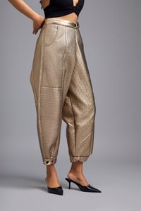 Metallic Quilted Pants
