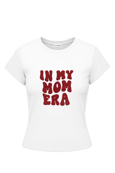Mom Era Red Sequin Baby Tee