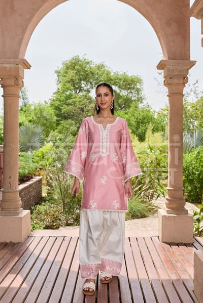 EMBER - Pink Embroidered Co-ord Set