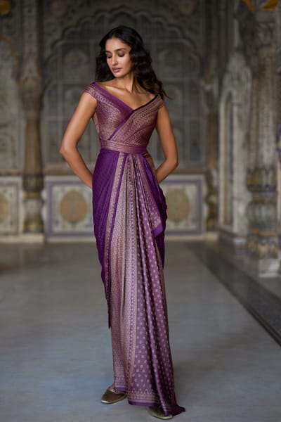 Benares Brocade Sari Gown