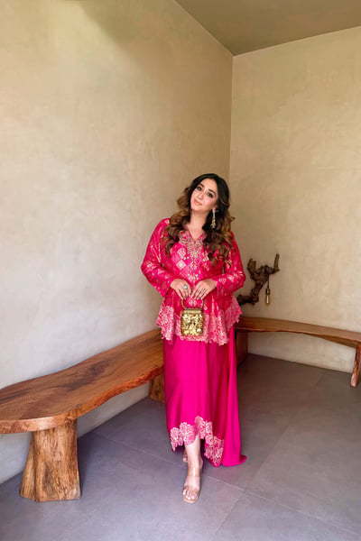 Shiana Kothari in Assi Gulnaar Hand Embroidered Banarasi Skirt Set