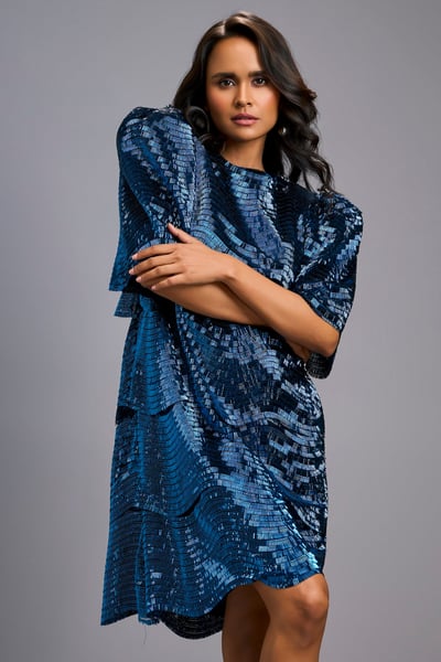 denim cocktail & party dresses Skater Mini Dress Medium Size:S / 4-6 The dress is made YGroup_PEEDS460 Pronovias Bridal Lyra |