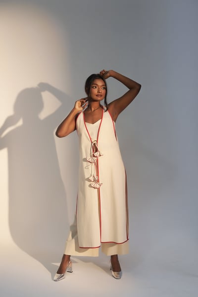 Organic Cotton Piping Jacket Set