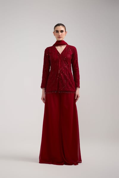 Sequin Beaded Sharara Set