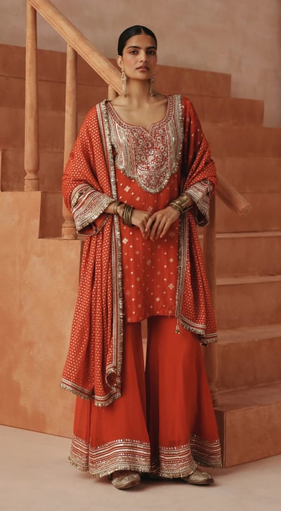 Rogue Embroidered Sharara Set