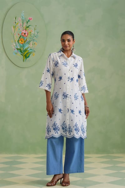 Floral Embroidered Kurta Set