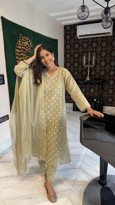 Sage Threadwork Kurta Set