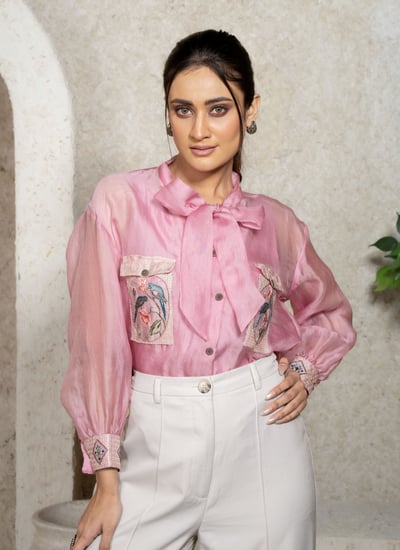 Lilac Breezy Organza Shirt