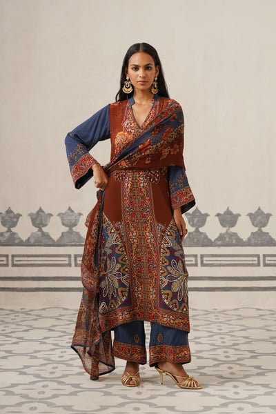 Veera Crepe Hand Embroidered Suit Set